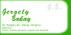 gergely bakay business card